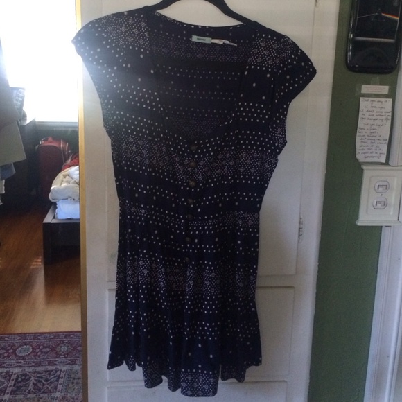 Navy and white printed romper