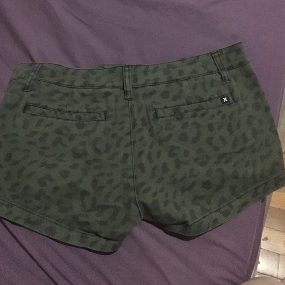Hurley olive green with cheetah print shorts! - Picture 3 of 3