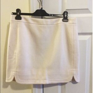 J. Crew mini skirt, white, wool