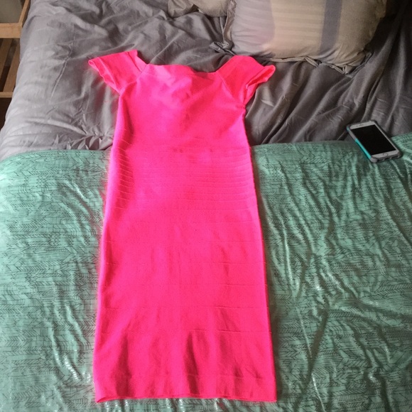 Neon off the shoulder dress - Picture 1 of 1