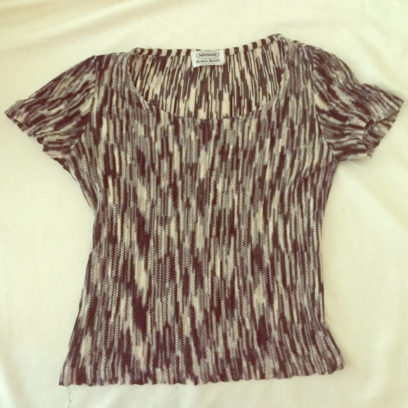 Missoni black & white print knit crop top. Rare - Picture 1 of 4