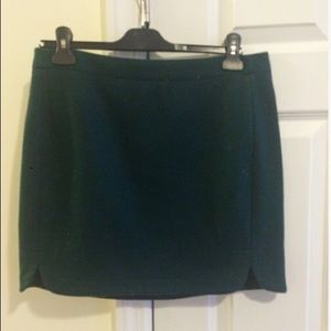 J. Crew forest green mini skirt, wool