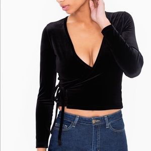 American Apparel velvet wrap top