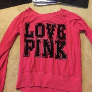 Pink crew neck sweatshirt