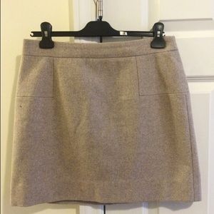 J. Crew mini skirt, wool, light grey/ tan
