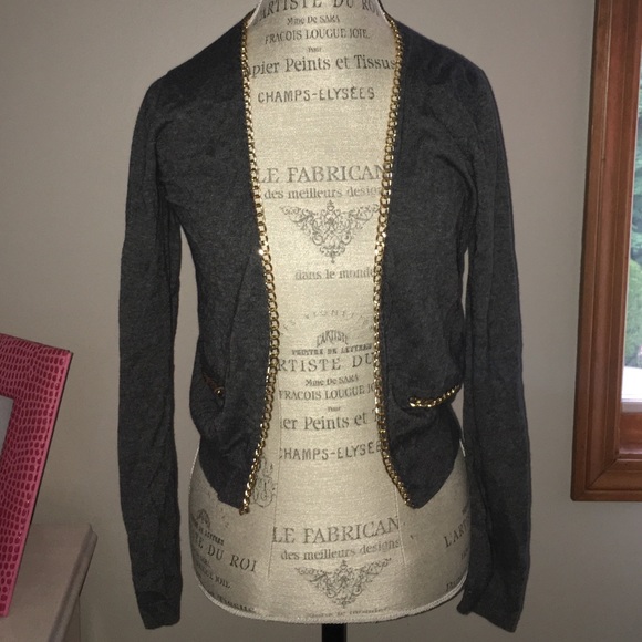 H&M Gray & Gold Cardigan