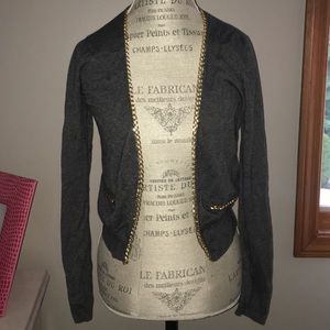 H&M Gray & Gold Cardigan