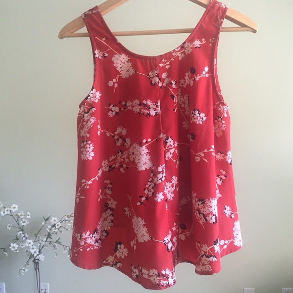 Nordstrom Red Floral Top - Picture 3 of 4