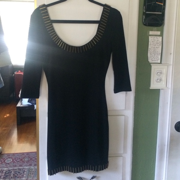 Black dress with gold detail