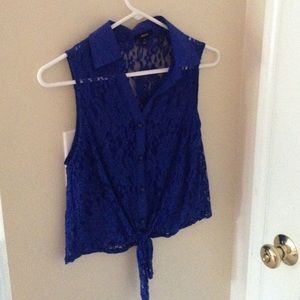 An original Royal blue lace sleeveless top