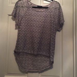 Silver lace blouse