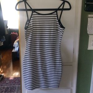 Black and white stripe dress