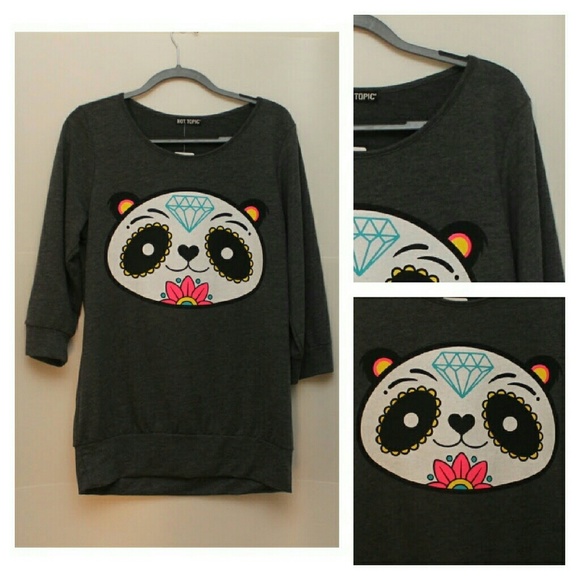 Hot Topic Panda sweatshirt/tunic - Picture 1 of 2