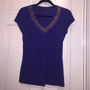 Royal purple with gold design tee shirt