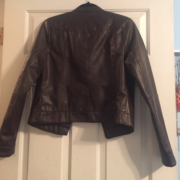 Brown faux leather jacket - Picture 2 of 2