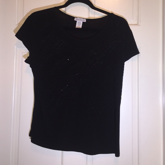 Black with sparkle wave design blouse