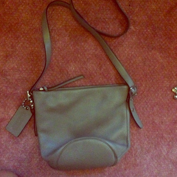 Taupe Coach cross body bag