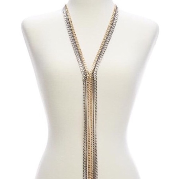 Mixed Chain Lariat Necklace