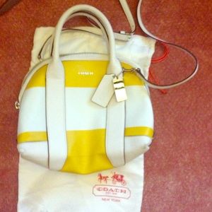 Coach striped yellow bag