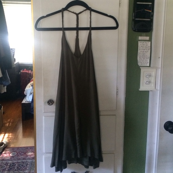 Olive sleeveless dress