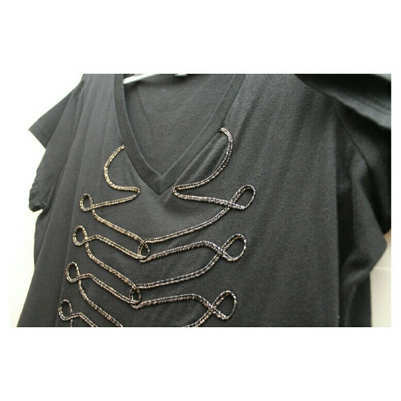 Allen B black shirt with gold embroidery - Picture 2 of 3