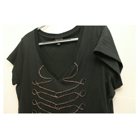 Allen B black shirt with gold embroidery - Picture 3 of 3