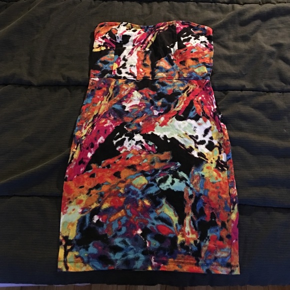 Multi-Color Strapless Dress