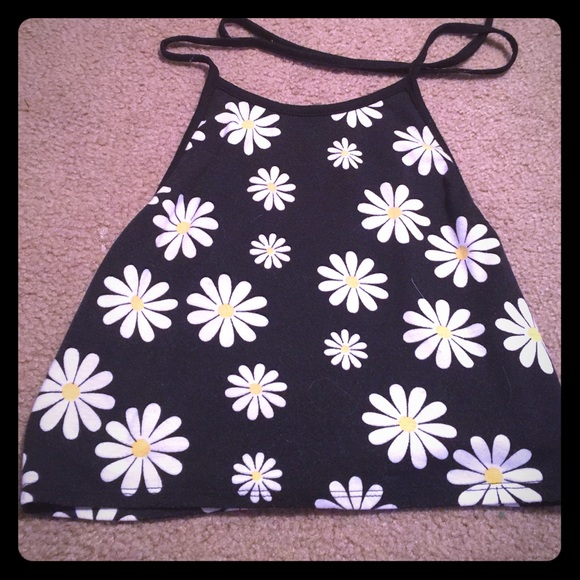 Backless flower halter crop top - Picture 1 of 2