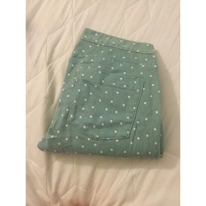 J. Crew baby blue polka dot ankle jeans