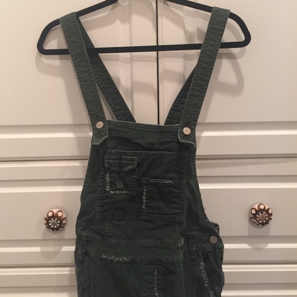 Free People Turq Cord Overalls