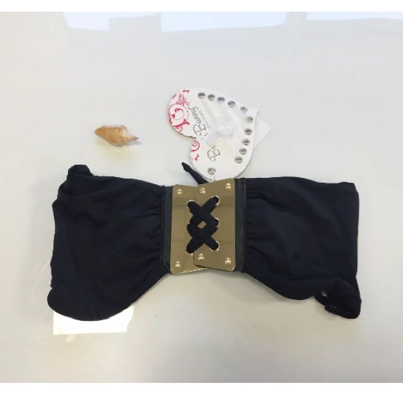 Beach bunny black pretty edgy bikini top large new - Picture 2 of 3