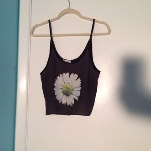 Black sheer crop top