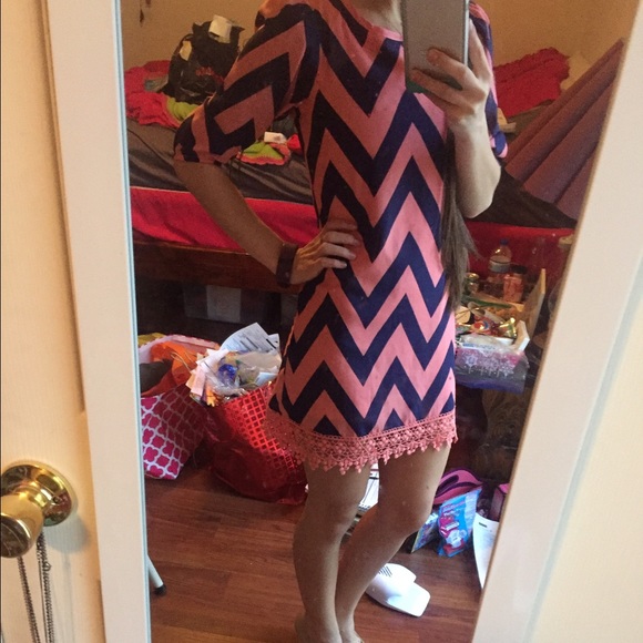 Chevron striped dress