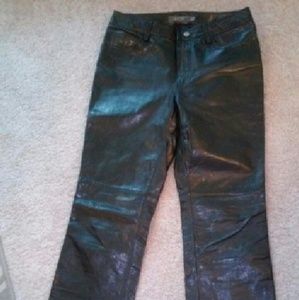 Gap black leather bootcut pants