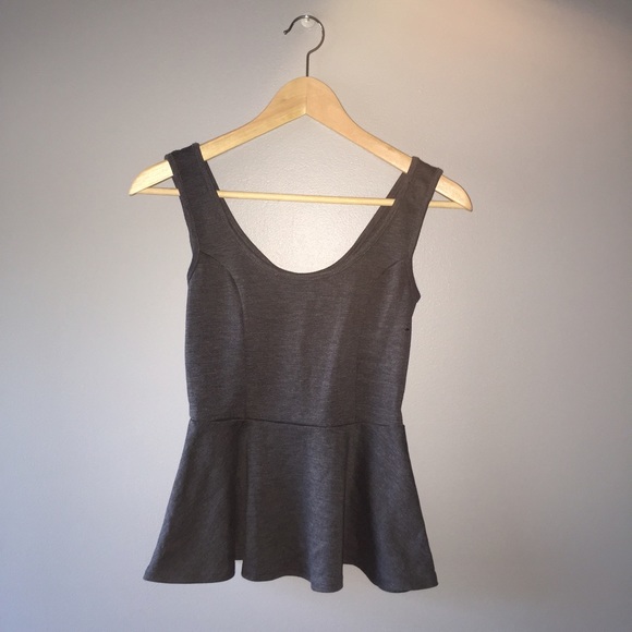 Gray Peplum Top