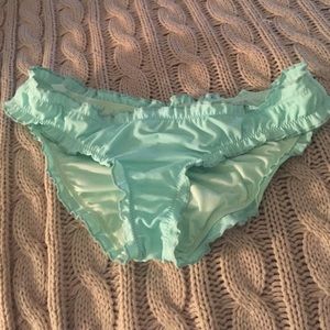 blue Ruffled Victoria's Secret swim bottoms