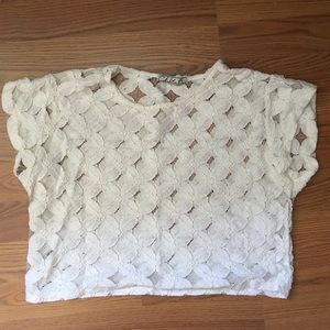 Chloe white lace crop top