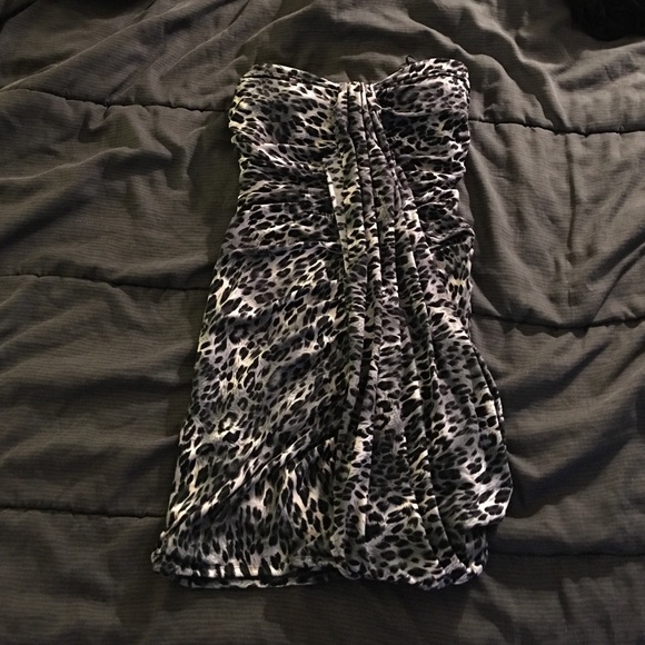 Animal Print Strapless Dress