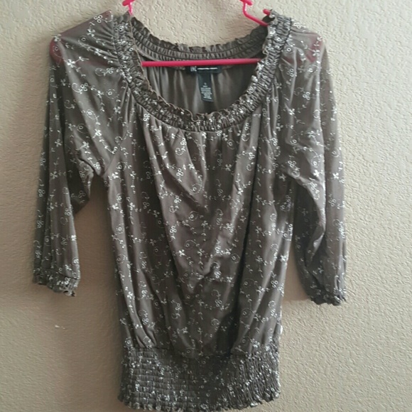 Silver floral blouse