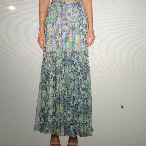 Marchesa Voyage Pleated Maxi Skirt