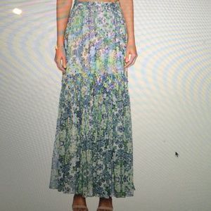Marchesa Voyage Pleated Maxi Skirt