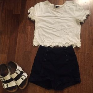 High waisted sailor shorts