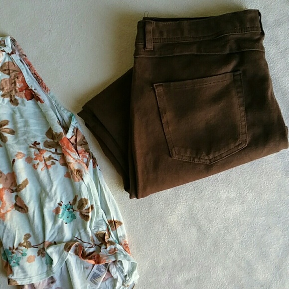 Lovesweet Brown Skinny Jeggings size L - Picture 1 of 4