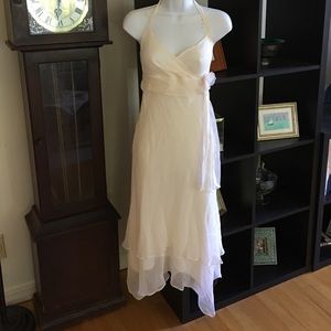 BCBG MAXAZRIA off white size 10 chiffon silk dress
