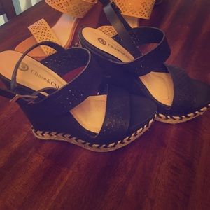 Black Espadrilles Wedges