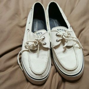 Sperry Topsiders White Canvas