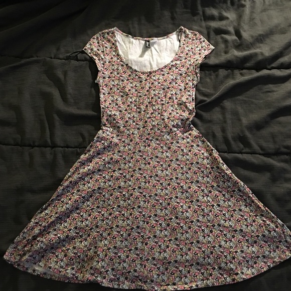 Short Sleeve Floral Print Dress