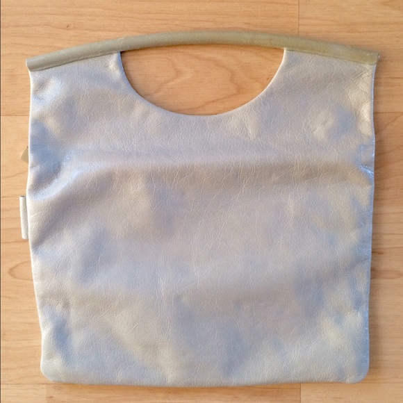 Ice blue hobo clutch.