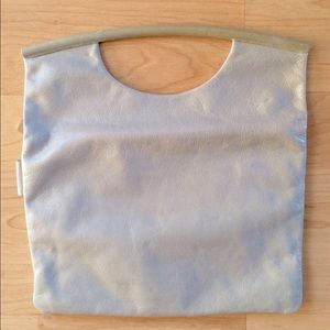 Ice blue hobo clutch.
