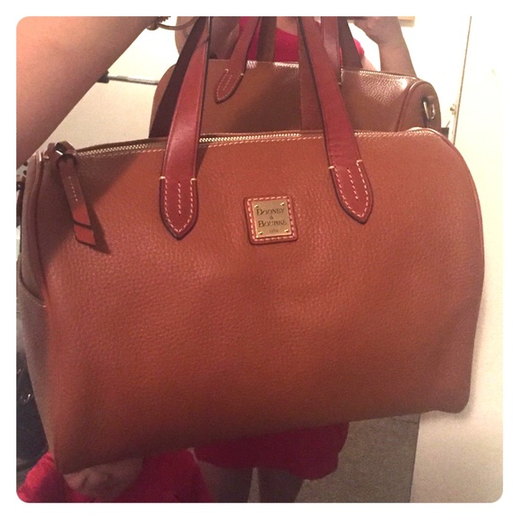 Dooney Bourke Olivia Pebbled Satchel Caramel